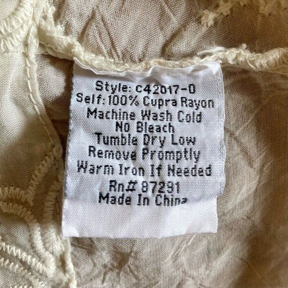 Johnny Was Motley Intricate Tonal Embroidered Kimono Jacket Cream Size M - L - Picture 15 of 16